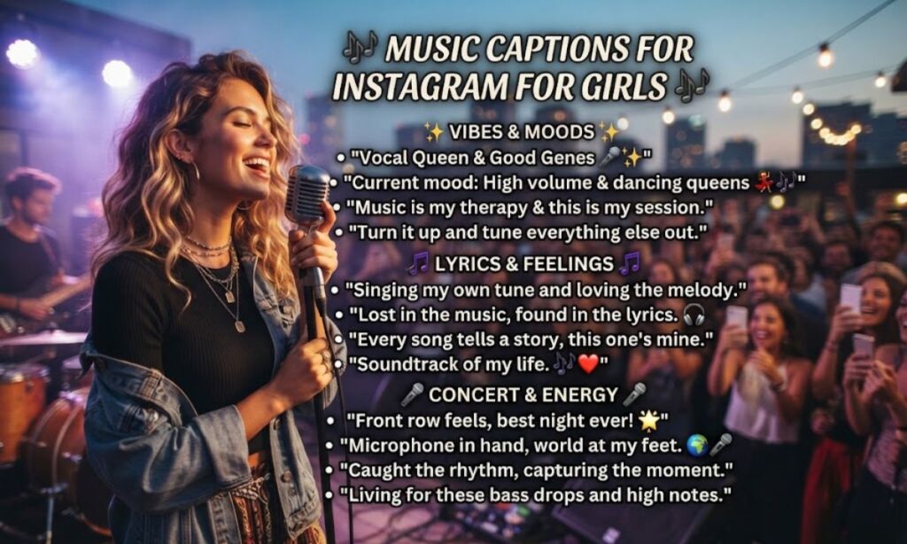 🎤 Music Captions for Instagram for Girls