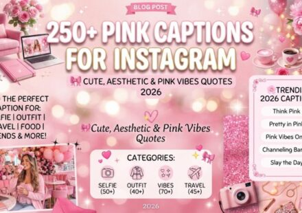 250+ Pink Captions for Instagram 🎀 Cute, Aesthetic & Pink Vibes Quotes 2026