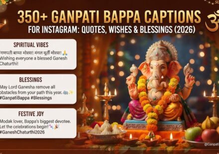 350+ Ganpati Bappa Captions for Instagram: Quotes, Wishes & Blessings (2026)