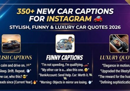 350+ New Car Captions for Instagram 🚗 Stylish, Funny & Luxury Car Quotes 2026