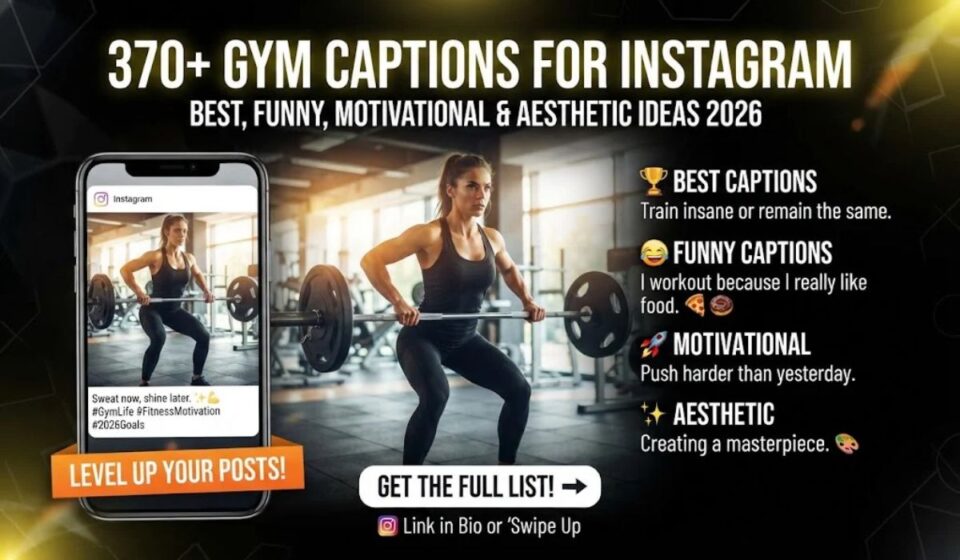 370+ Gym Captions for Instagram: Best, Funny, Motivational & Aesthetic Ideas 2026