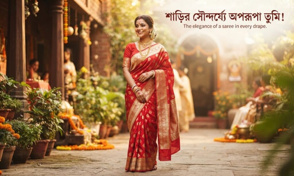 Bengali Caption for Saree Pic