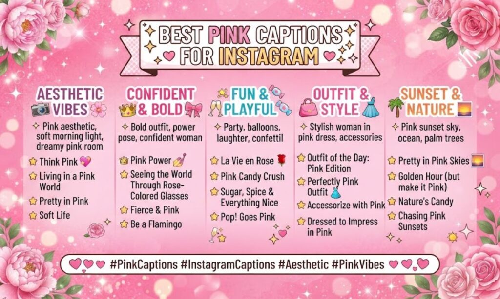 Best Pink Captions for Instagram
