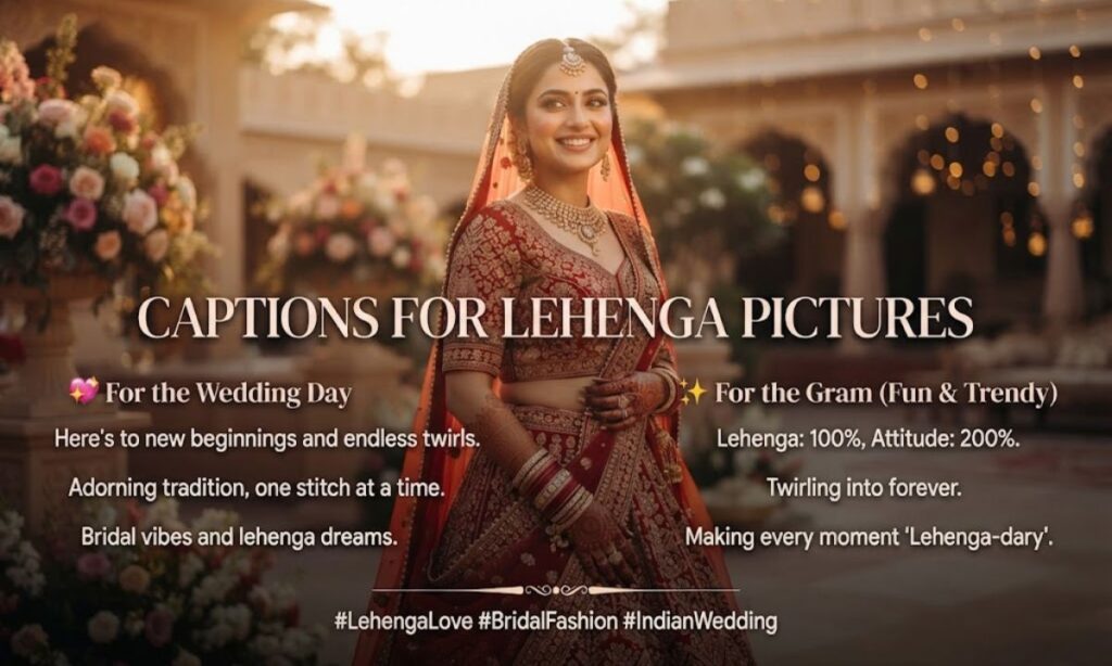 Captions for Lehenga Pictures