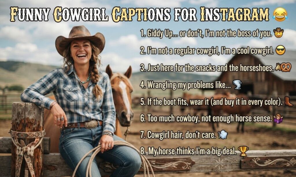 Funny Cowgirl Captions for Instagram 😂