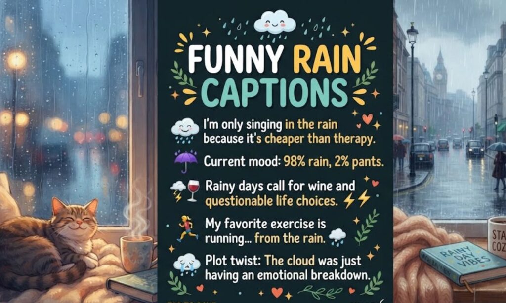Funny Rain Captions for Instagram