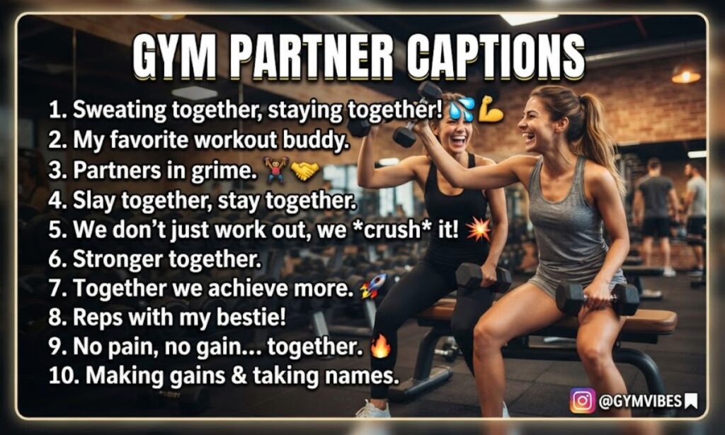 Gym Partner Captions for Instagram