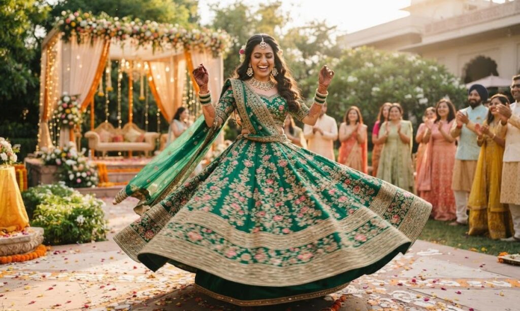 Lehenga Twirl Captions