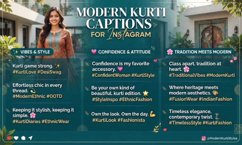 Modern Kurti Captions for Instagram