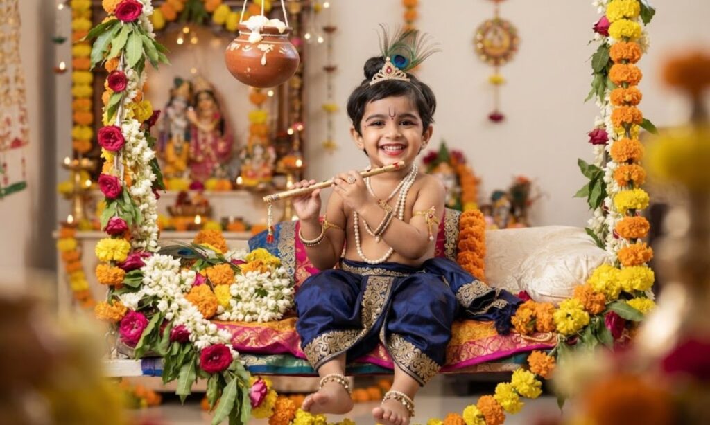 My Little Krishna Caption