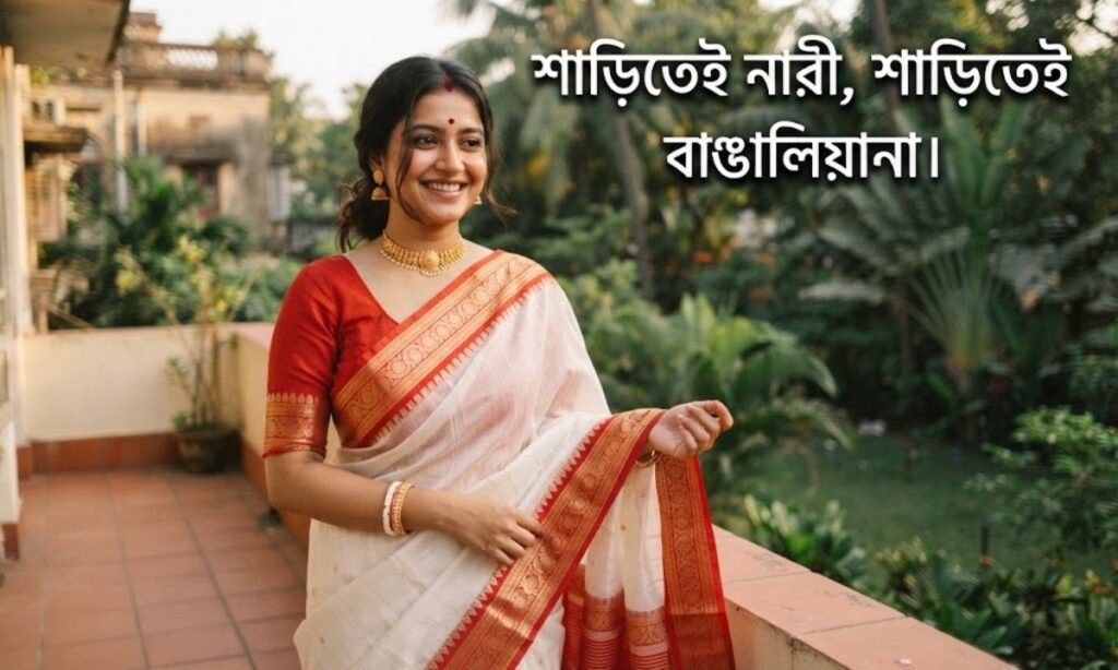 Saree Caption in Bengali