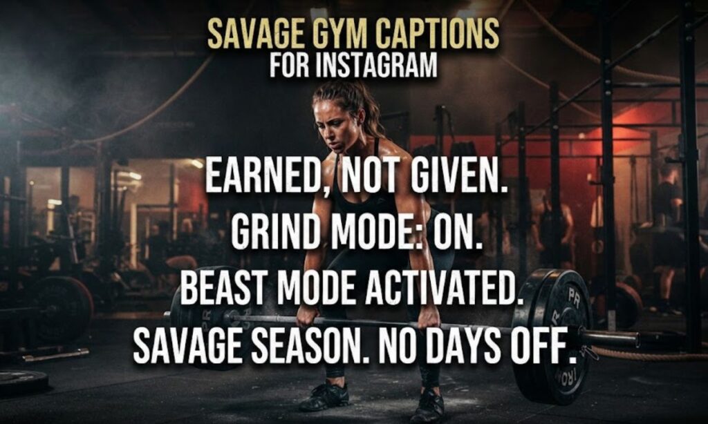 Savage Gym Captions for Instagram