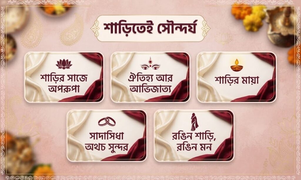 Short Bengali Captions for Saree