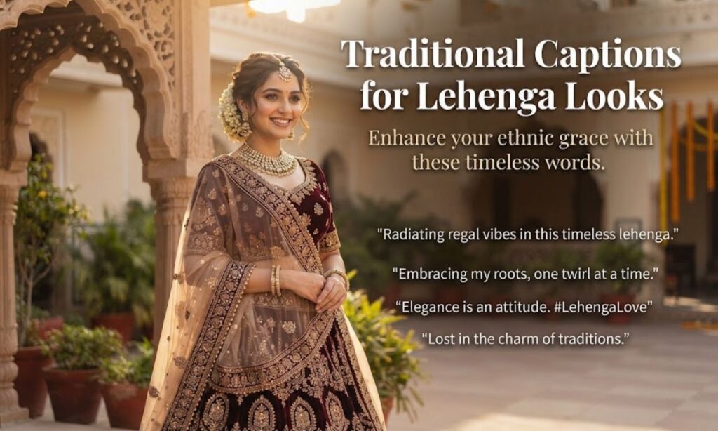 Traditional Captions for Lehenga Look