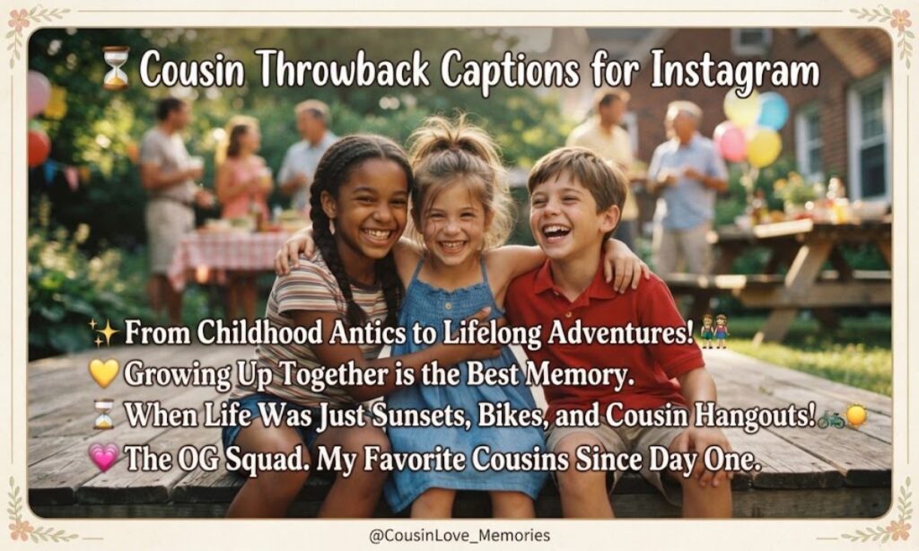 ⏳ Cousin Throwback Captions for Instagram