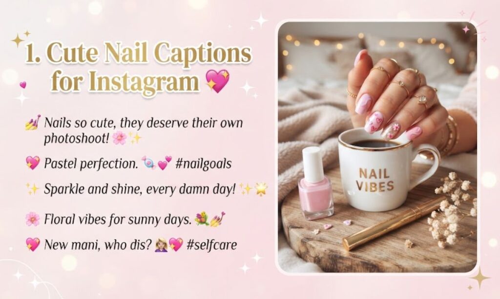 ✨ 1. Cute Nail Captions for Instagram 💖