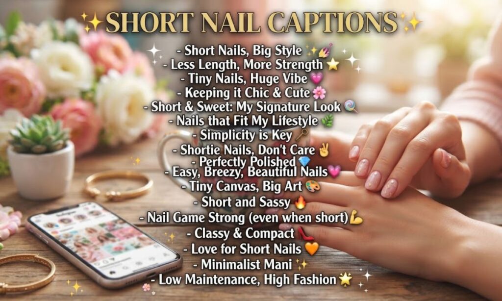 ✨ 3. Short Nail Captions for Instagram ✨