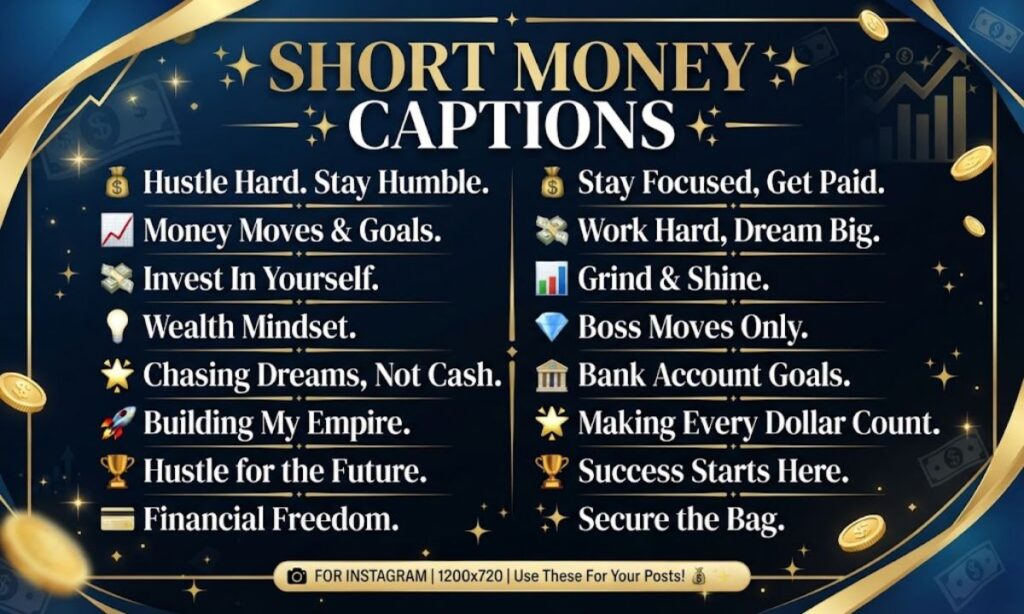 ✨ Short Money Captions for Instagram