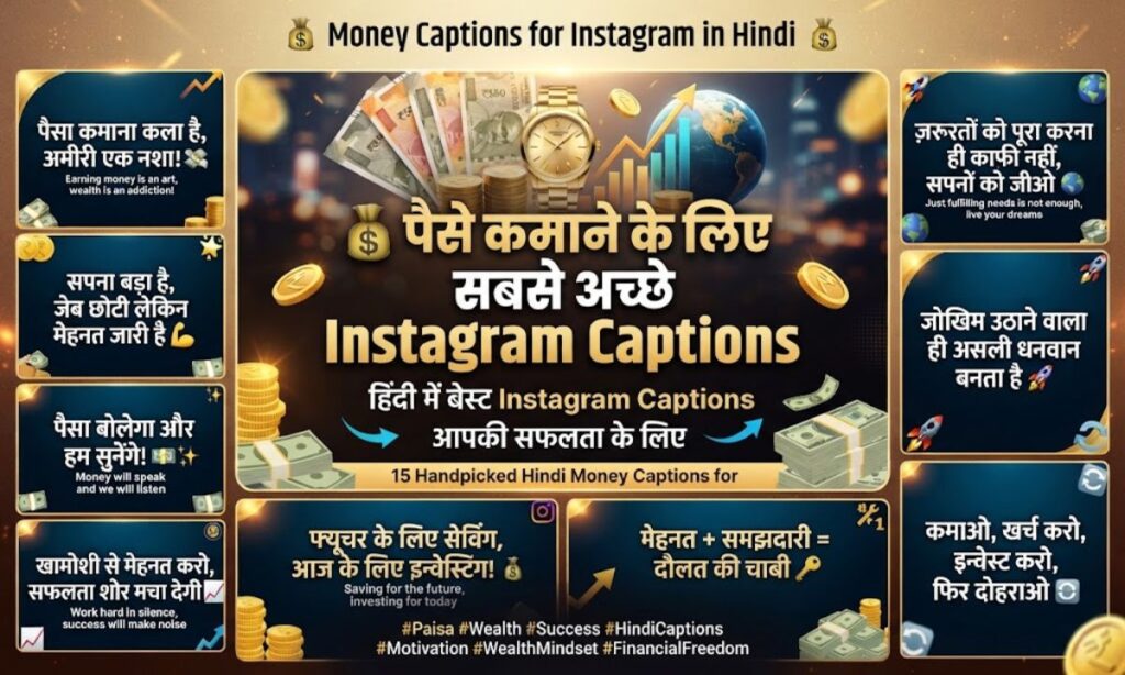 🌍 Money Captions for Instagram in Hindi