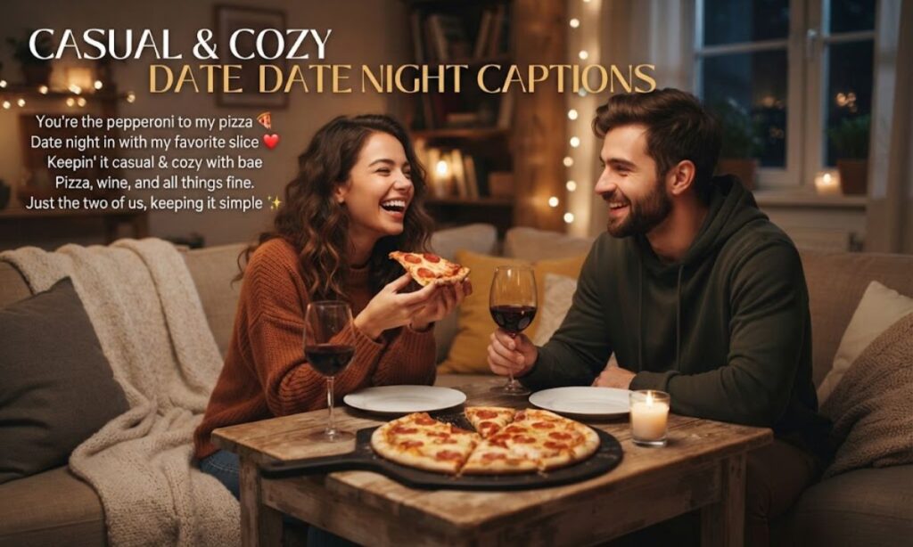 🍕 Casual & Cozy Date Night Captions