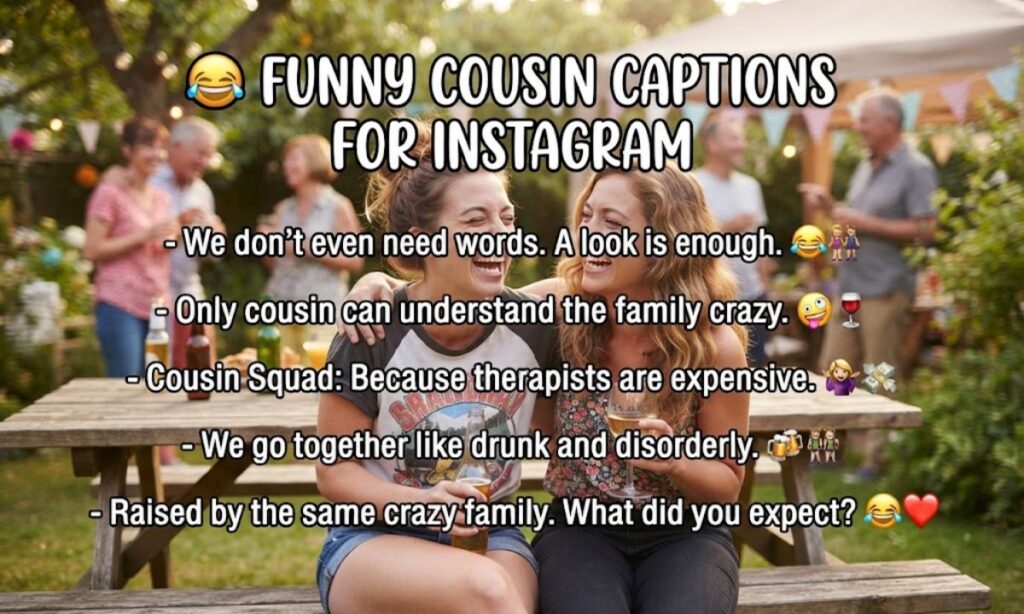 😂 Funny Cousin Captions for Instagram