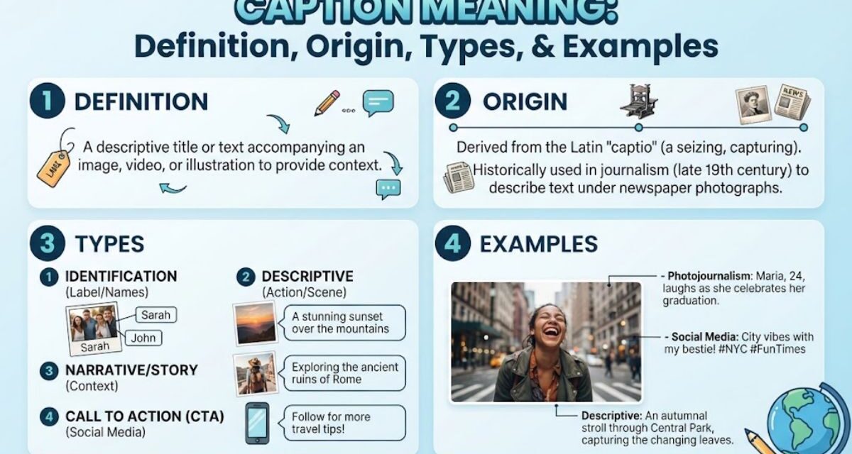 Caption Meaning: Definition, Origin, Types, and Examples