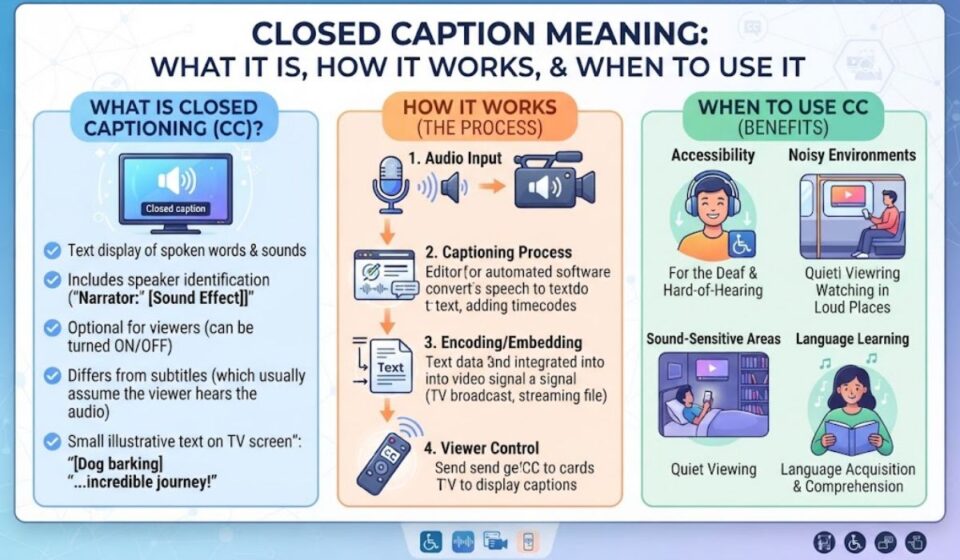Closed Caption Meaning: What It Is, How It Works, and When to Use It